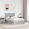 vidaXL Bed Frame Grey Sonoma 120 x 190 cm Solid Pine Wood