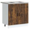 vidaXL Sink Base Cabinet with Door Porto 2 pcs Brown Engineered wood