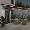 vidaXL Manual Retractable Awning with LEDs Brown 600x350 cm