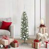 vidaXL Artificial Slim Christmas Tree Green and White 120 cm