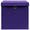 vidaXL Storage Boxes with Covers 10 pcs 28x28x28 cm Purple