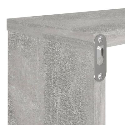 vidaXL Wall Cube Shelf 4 pcs Concrete Grey 80x15x26.5 cm Engineered Wood
