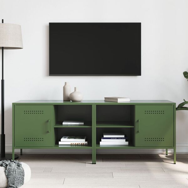 vidaXL TV Cabinets 2 pcs Olive Green 68x39x50.5 cm Steel