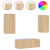 vidaXL 4 Piece TV Wall Units with LED Sonoma Oak Engineered Wood
