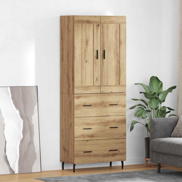 vidaXL Highboard with Drawer 2 pcs Artisan Oak Engineered Wood