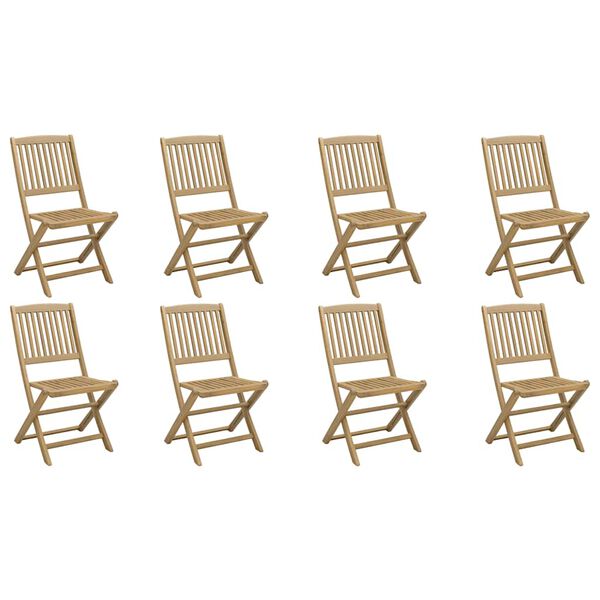 vidaXL Folding Garden Chairs 8 pcs 48.5x57x90 cm Solid Wood Acacia