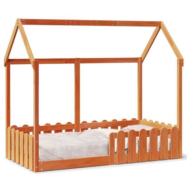 vidaXL Kids' House Bed Frame without Mattress Wax Brown 80x160 cm
