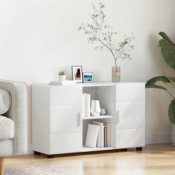 vidaXL Sideboard FLORIN High Gloss White 88.5 x 30.5 x 55.5 cm