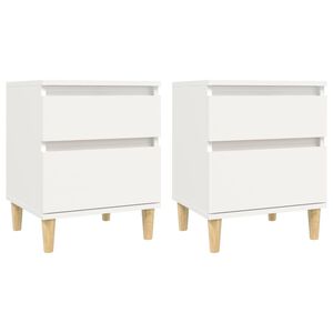 vidaXL Bedside Cabinets 2 pcs White 40x35x50 cm