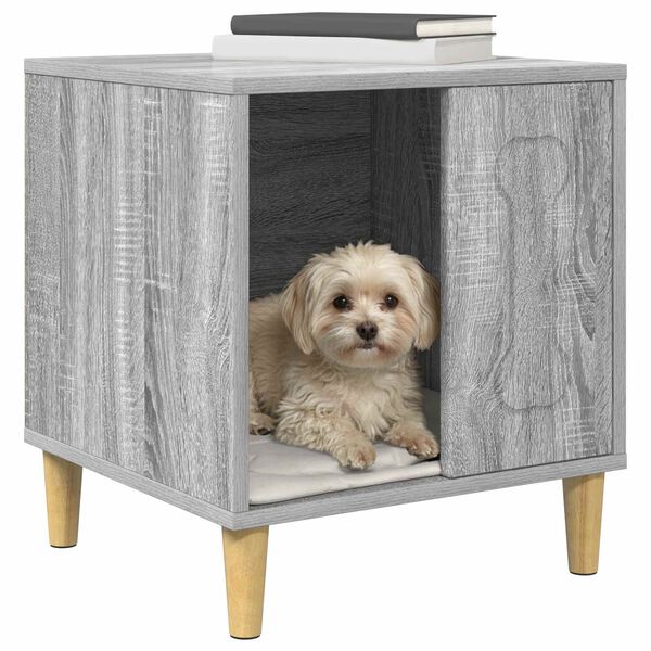 vidaXL Dog House Grey Sonoma 44 x 42 x 49 cm Engineered Wood