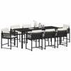 vidaXL Garden Dining Set 9 pcs Black Poly Rattan
