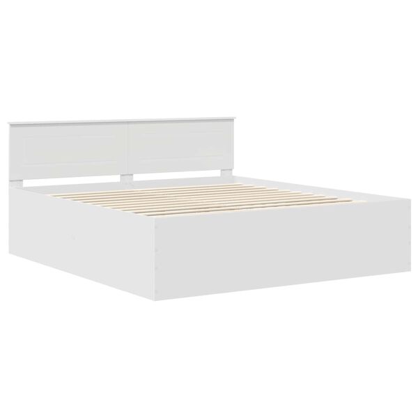 vidaXL Bed Frame with Headboard White 180 x 200 cm Engineered Wood