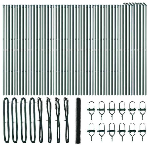 vidaXL Fence Post Green 100 x 1.6 m (36 mm mesh) Steel and PVC