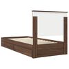 vidaXL Storage Bed with Drawer Brown Oak 90 x 200 cm Engineered Wood
