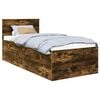 vidaXL Bed Frame with Headboard Smoked Oak 75 x 190 cm Engineered Wood