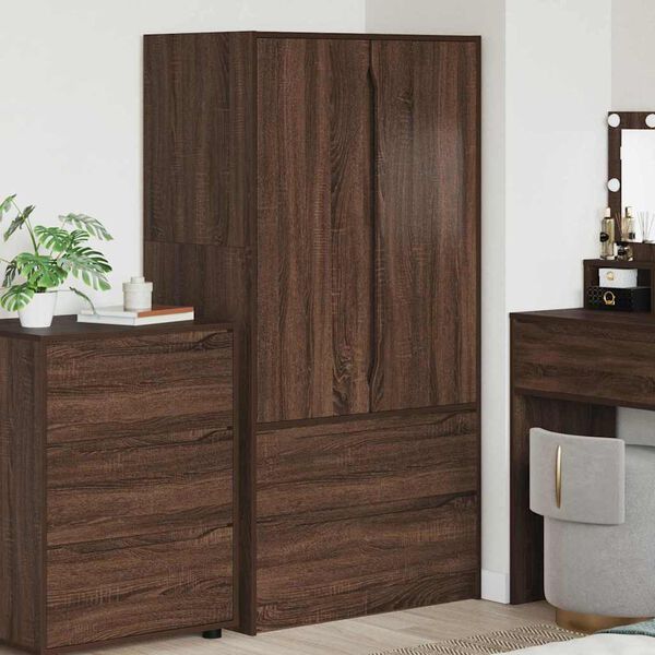 vidaXL Cabinet with Door Brown Oak 79.5 x 49 x 156 cm Engineered Wood