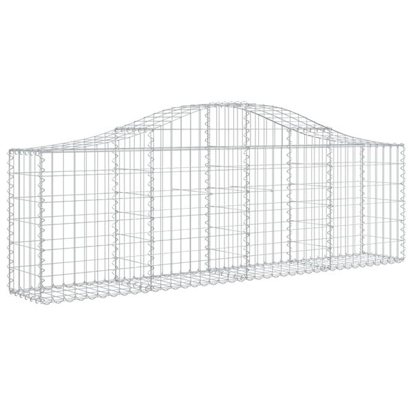 vidaXL Arched Gabion Baskets 25 pcs 200x30x60/80 cm Galvanised Iron