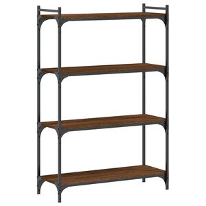 vidaXL Bookcase 4-Tier Brown Oak 80x30x120 cm Engineered Wood