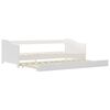 vidaXL Pull-out Sofa Bed Frame without Mattress White Pinewood 90x200 cm