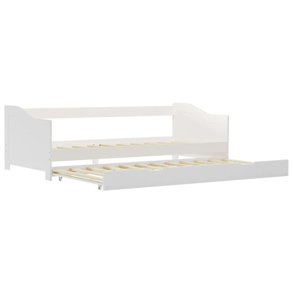 vidaXL Pull-out Sofa Bed Frame without Mattress White Pinewood 90x200 cm