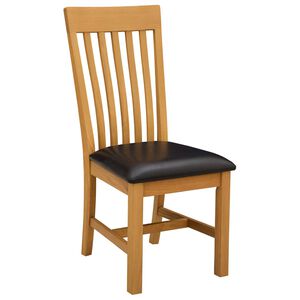 vidaXL Dining Chair 2 pcs Solid Oak Wood Black 45 x 59.5 x 100 cm