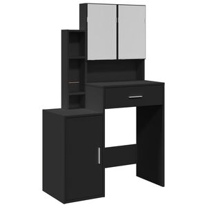 vidaXL Dressing Table with Cabinet Black 80x35x132 cm