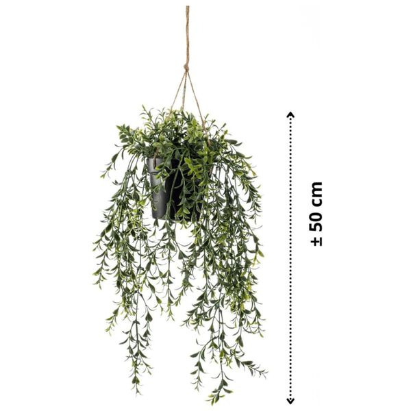 Emerald Artificial Boxwood Hanging Bush in Pot 50 cm