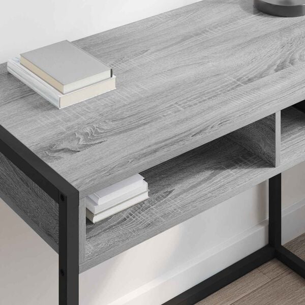 vidaXL Desk with Storage Grey Sonoma 100 x 50 x 75 cm Engineered Wood