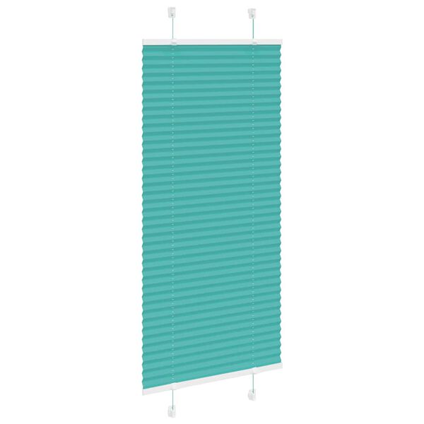 vidaXL Pleated Blind Petrol Green 60x150 cm Fabric Width 59.4 cm Polyester