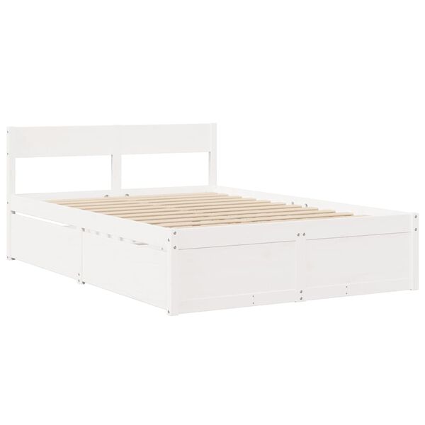 vidaXL Bed Frame without Mattress White 120x200 cm Solid Wood Pine