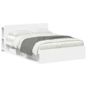 vidaXL Bed Frame with Storage White 150 x 200 cm Engineered Wood