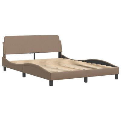 vidaXL Bed Frame with LED Lights Cappuccino 120x200 cm Faux Leather