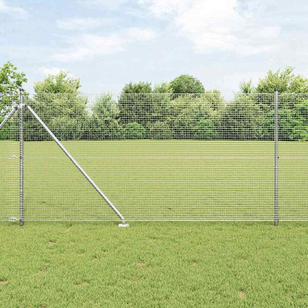 vidaXL Fence Post Silver 50 x 1.4 m (19 x 19 mm mesh) Steel