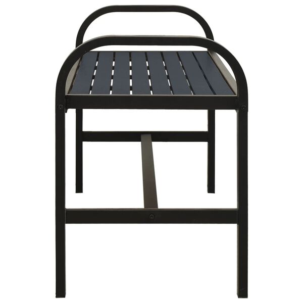 vidaXL Garden Bench 124.5 cm Steel and WPC Black