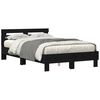 vidaXL Bed Frame with LED Black Oak 135 x 190 cm Engineered Wood