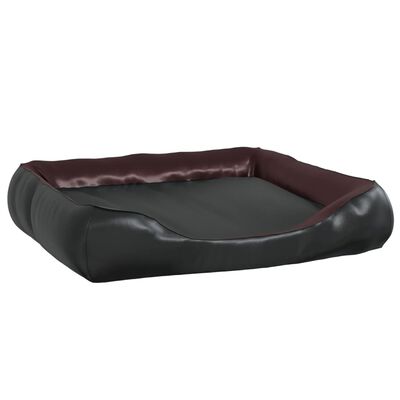 vidaXL Dog Bed Black and Brown 105x80x25 cm Faux Leather