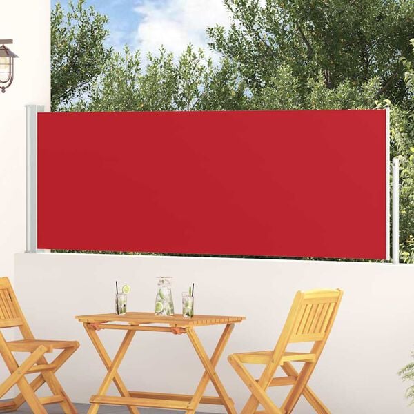 vidaXL Patio Retractable Side Awning 100x300 cm Red