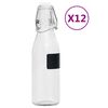 vidaXL Glass Bottles with Clip Closure 12 pcs Round 250 ml