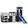 vidaXL Kids' Loft Bed with Tower without Mattress White&Black 80x200cm