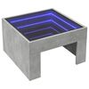 vidaXL Coffee Table with Infinity LED Concrete Grey 50x50x30 cm