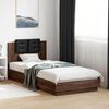 vidaXL Bed Frame with LED without Mattress Brown Oak 90x200 cm