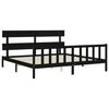 vidaXL Bed Frame without Mattress Black Super King Size Solid Wood Pine