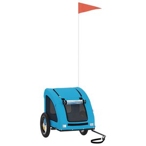 vidaXL Pet Bike Trailer Blue Oxford Fabric and Iron