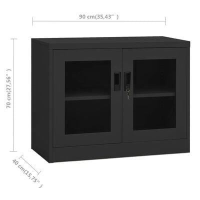 vidaXL Office Cabinet Anthracite 90x40x70 cm Steel