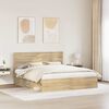 vidaXL Bed Frame with Headboard Sonoma 200 x 200 cm Solid Pine Wood