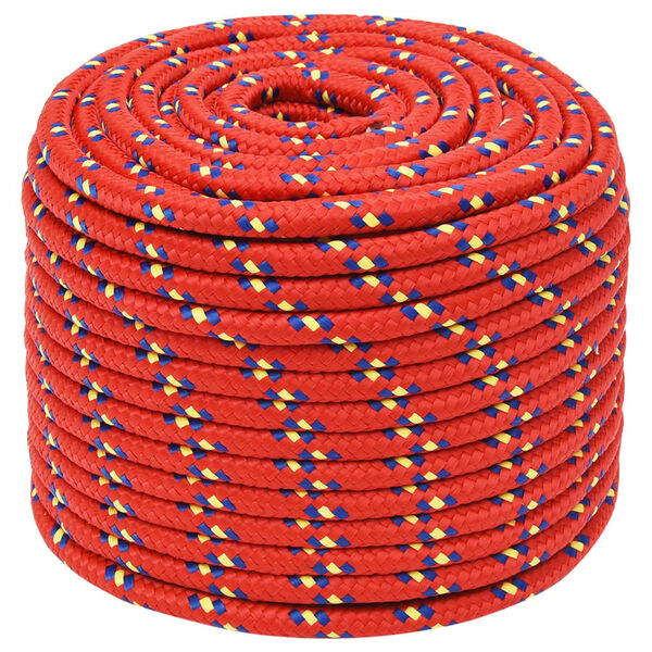 vidaXL Boat Rope Red 12 mm 100 m Polypropylene