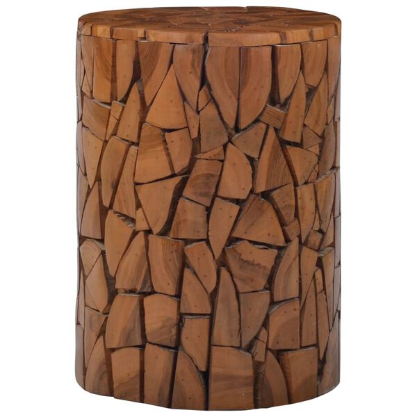 vidaXL Mosaic Stool Brown Solid Teak Wood