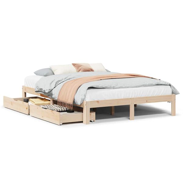 vidaXL Bed Frame with Drawers without Mattress 120x200 cm
