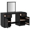 vidaXL Dressing Table Set with a Mirror Black Solid Wood Pine