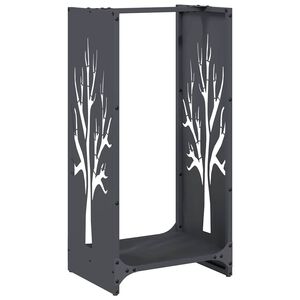 vidaXL Firewood Rack Anthracite 40x30x80 cm Cold-rolled steel